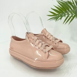 Dreamed by Melissa Girls Shoes Toddlers Size 13 Light Pink Lace Up PVC Sneakers